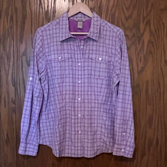 Duluth Trading Co Tops - Duluth Trading Co Lavender Plaid Shirt